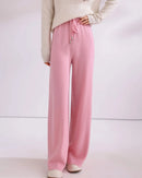 Drawstring Wide Leg Knitted Trousers