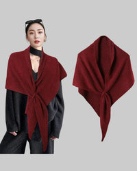 Knitted Wool Blend Shoulder Wrap Shawl