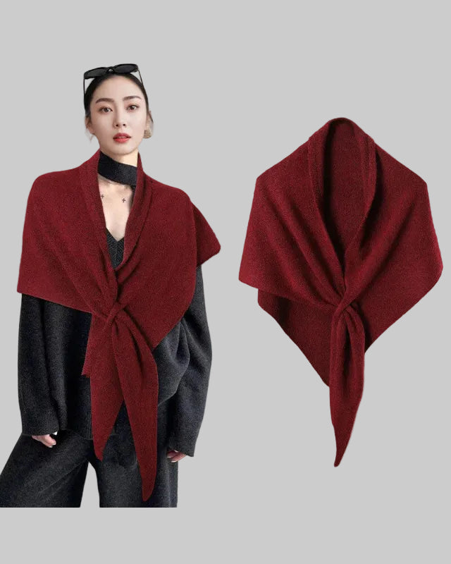 Knitted Wool Blend Shoulder Wrap Shawl