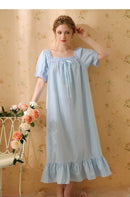 Palace Style Short Sleeve Cotton Pajama Dress