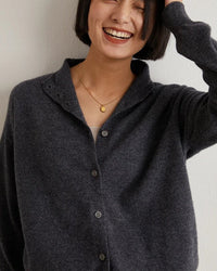 Cashmere & Wool Turtleneck Long-Sleeved Cardigan