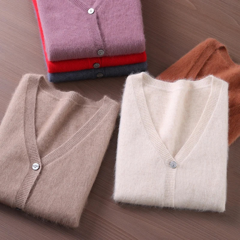 Mink Cashmere V-Neck Vest