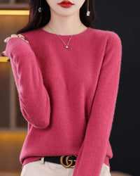 Merino Wool O-Neck Knit Sweater