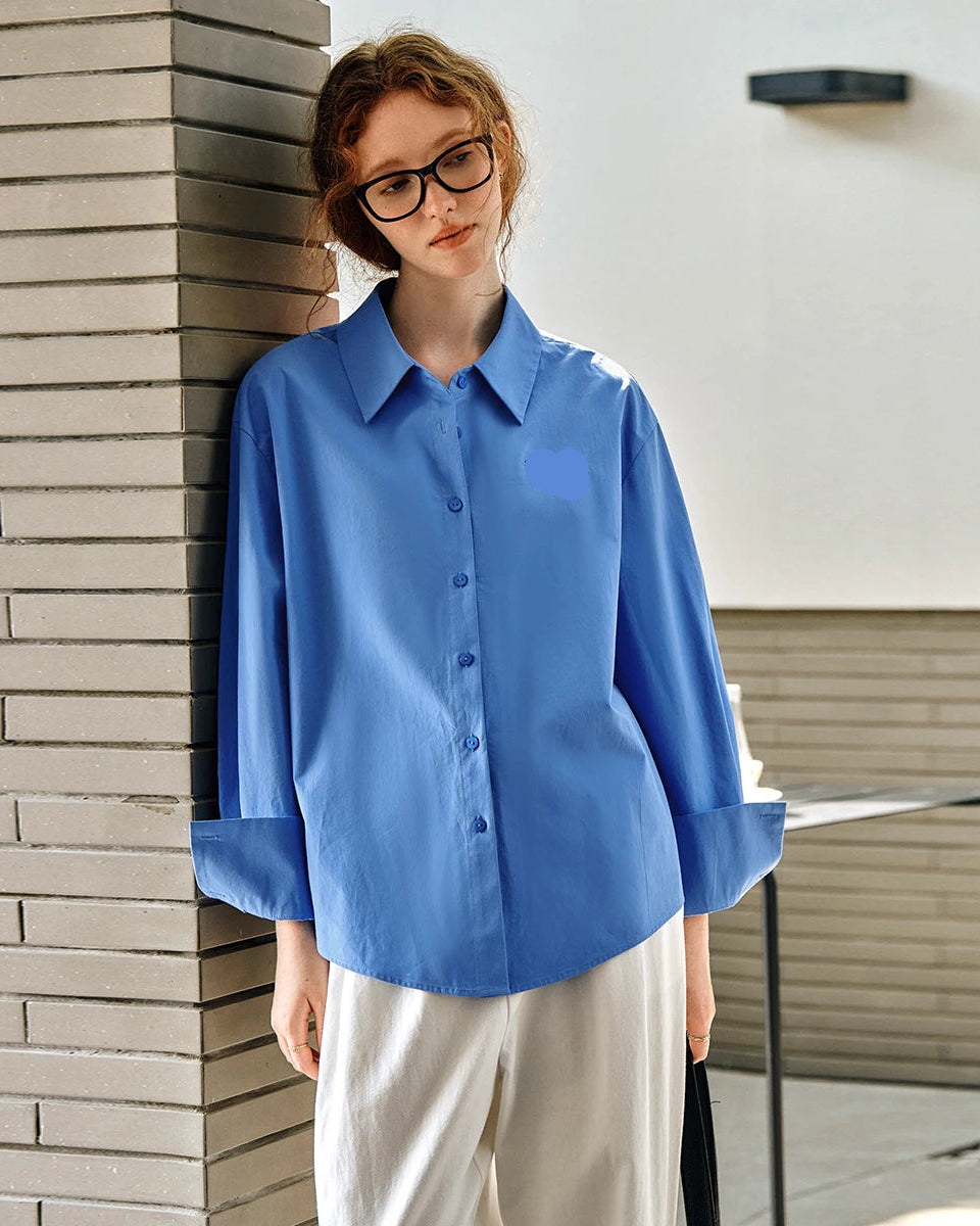 Casual And Versatile Pure Cotton Long-Sleeved Shirt