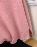 Batik Cashmere V-Neck Loose Sweater