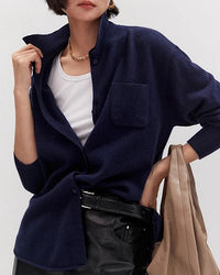 Loose-Fit Mid-Length Knitted Cardigan
