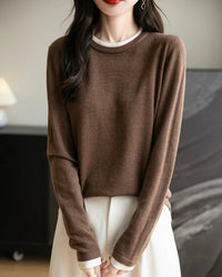 Layered-Look Wool-Blend Knit Top