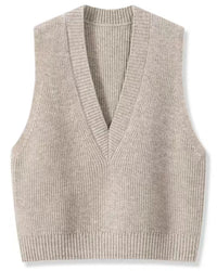 Merino Wool Knitted V-Neck Vest