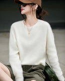 Loose-Fit Crewneck Pullover Sweater