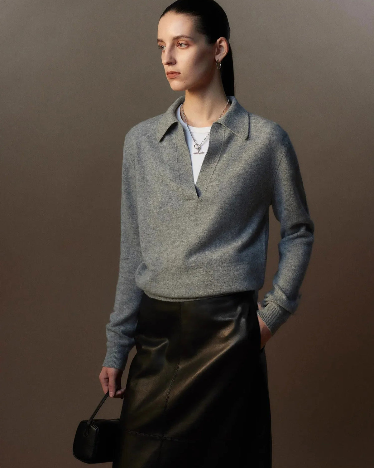 Refined Cashmere Polo Sweater