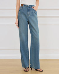 Casual And Stylish High-Waisted Straight-Leg Jeans