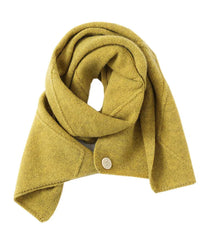 Merino Wool Jacquard Twist Button Neck Scarf