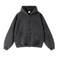 Retro Zipped Loose Hoodie