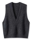 Merino Wool Knitted V-Neck Vest