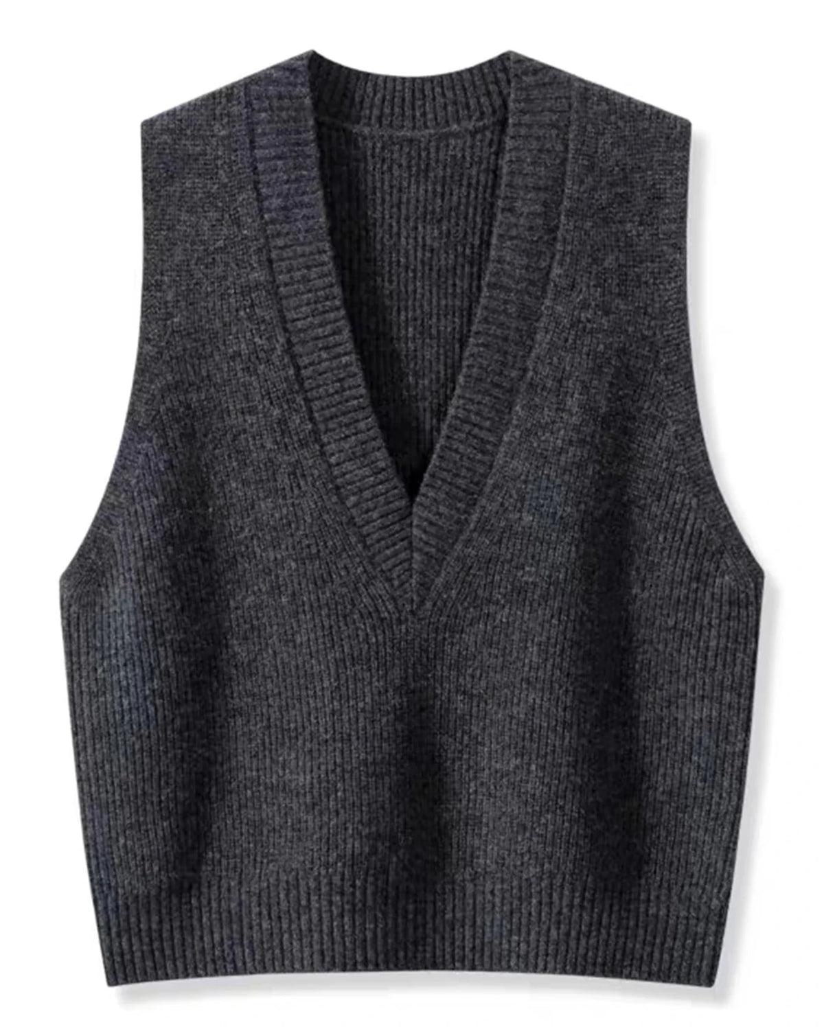 Merino Wool Knitted V-Neck Vest