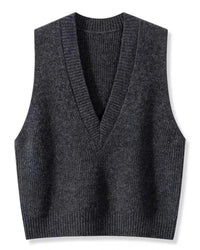 Merino Wool Knitted V-Neck Vest
