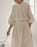 Retro Lantern Sleeve Casual Ol Shirt