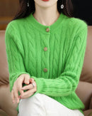 Mink Cashmere Cable Knit Cardigan