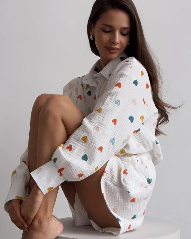 Cotton long sleeves Shirt & Shorts Set
