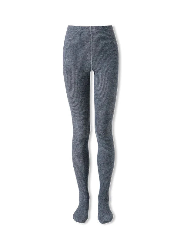 Ribbed Knit Wool Blend Tights