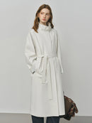 Long Stand Collar Windbreaker Trench Coat
