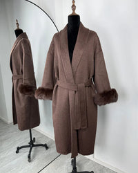 Double-Faced Wool Blend Long Overcoat