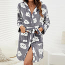 Flannel Hooded Pajamas Robe