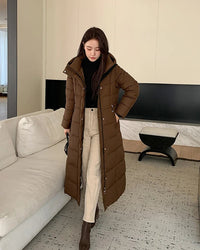 Long Hooded Quilted Puffer Coat