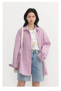 Oversized Long-sleeved Cotton Shirt