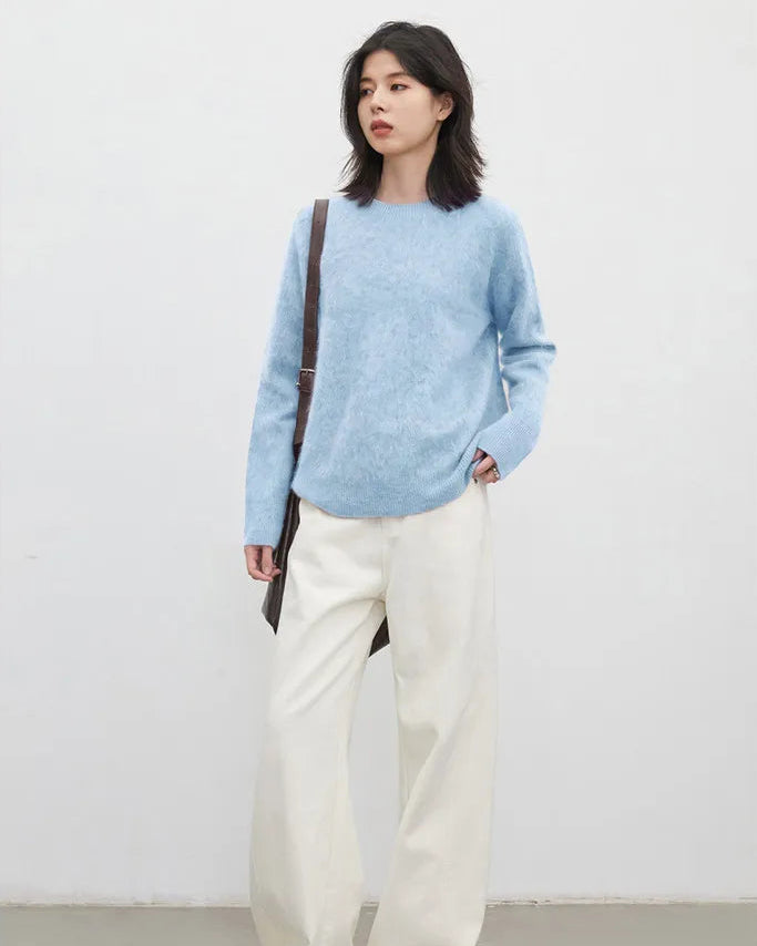 Oversized Wool Cashmere Crew Sweater