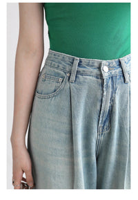 High Waisted Wide Leg Denim Pants