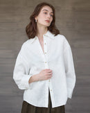 Retro Single-Breasted Collar Loose Shirt