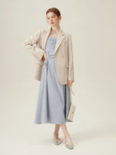 Pleated Floral Long Slimming Skirt