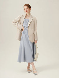 Pleated Floral Long Slimming Skirt