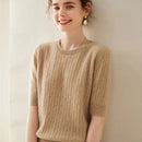 100% Cashmere Short Sleeve Pullover Sweatshirt