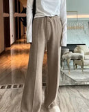 Cotton Wool Wide-Leg Knit Pants