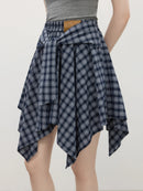 Textured High Waist A-Line Skirt