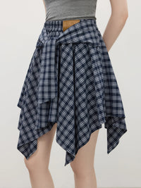 Textured High Waist A-Line Skirt