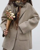 Oversized Drop-Shoulder Wool Blend Coat
