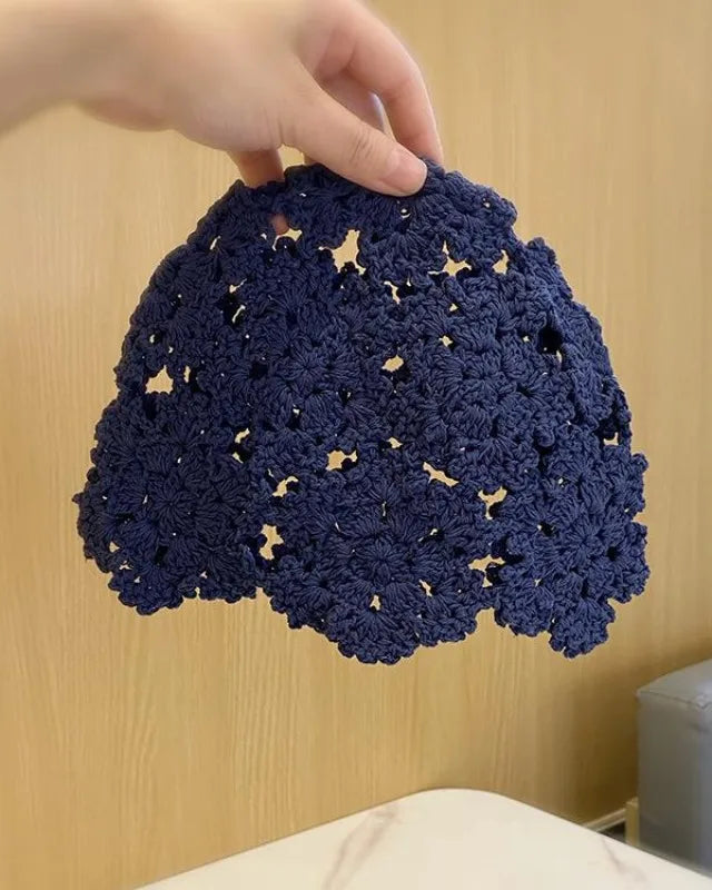 Breathable Hollowed Knit Beret Hat