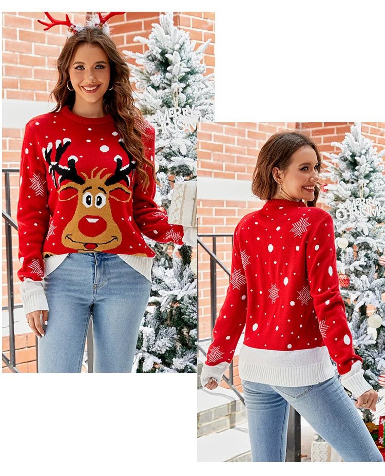 Elk Jacquard Christmas Sweater