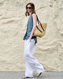 Elegant Linen V-Neck Backless Sleeveless Vest