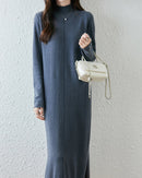 Merino Wool Turtleneck Midi Dress