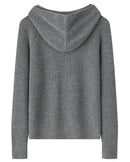 Hooded Cashmere Zip Cardigan