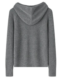 Hooded Cashmere Zip Cardigan
