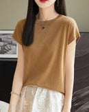 Solid-Color Sleeveless Knit Top