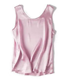 Crew-Neck Sleeveless Silk Top
