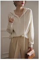 Drawing Pure Wool Knitted Hoodie