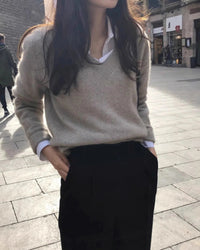 Cashmere Loose V-Neck Sweater