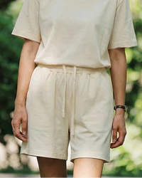 Elastic Waist Cotton Knit Shorts